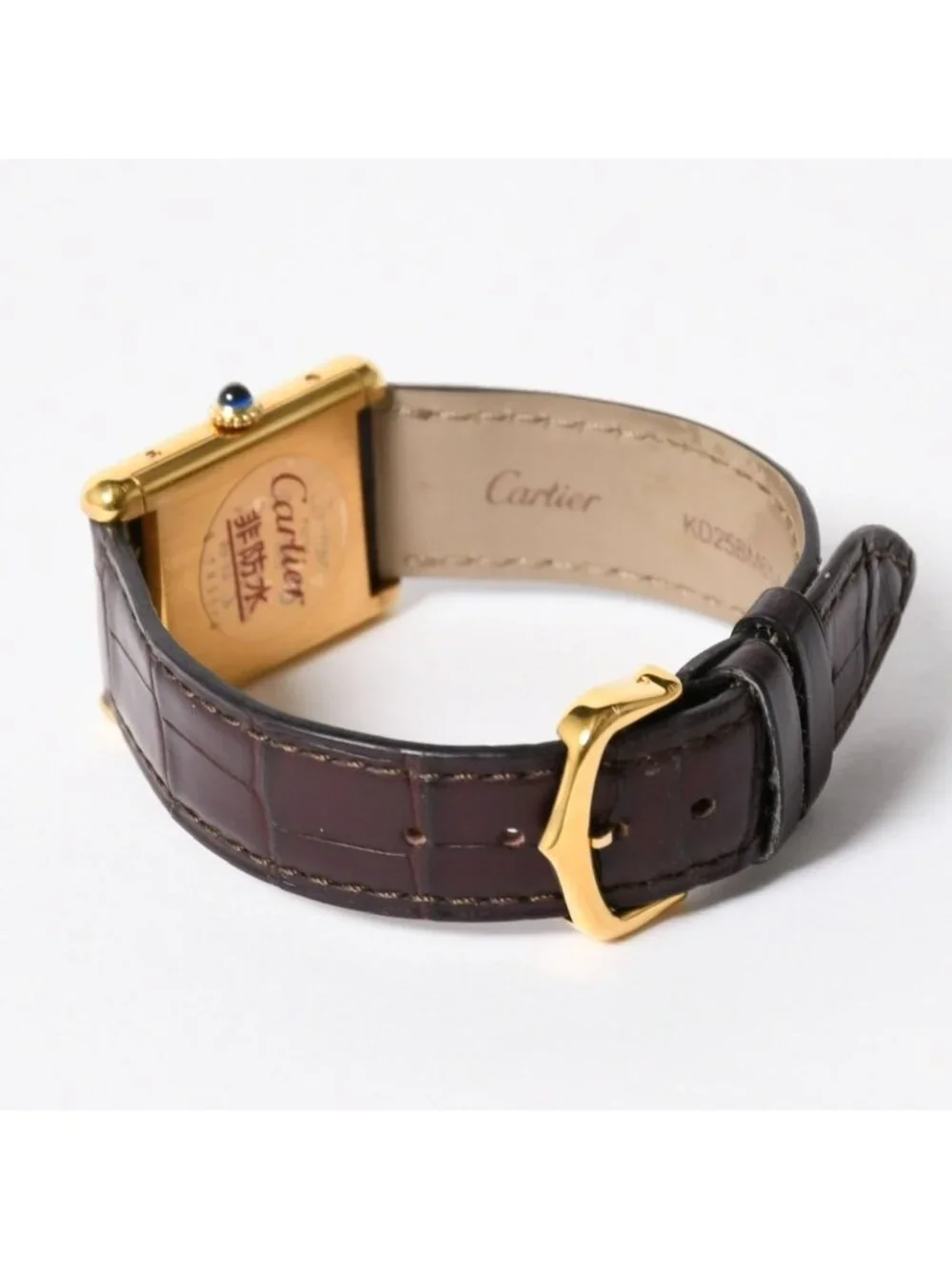 Cartier Tank LM Vermeil Must LM Watch Leather Bordeaux Dial Manual Wind